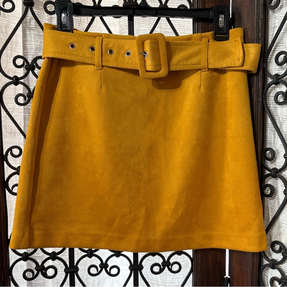 Forever 21 Mustard Belted Mini Skirt